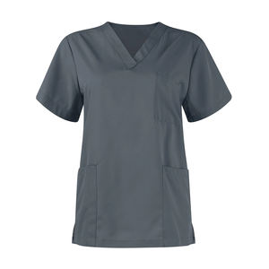 Combinaisons médicales chirurgicales pour hôpital, couleur grise, douces et extensibles, ensembles de blouses pour infirmières, avec service OEM - Product Image 2