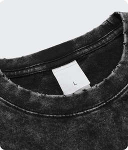 Ropa de hombre Camiseta de gran tamaño 100% ropa de calle de algodón Hip Hop lavado ácido en blanco camisetas Vintage para hombre - Product Image 5