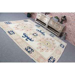Alfombra Turca Vintage Grande de 6.1x8.2 pies, Alfombra Persa Azul Beige - Product Image 4