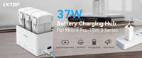 LKTOP Mini 5 Pro/4 Pro/3 Pro/3 Hub Pengisian Daya Baterai 37W Pengisi Daya USB-C Cepat untuk Baterai DJI Mini 5/4/3 Series/Plus