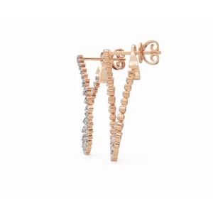 Boucles d'oreilles en or 18 carats de haute qualité, cadre céleste Vénus, diamants ronds, bijoux de laboratoire cultivés, vente en gros B2B, exportation - Product Image 6