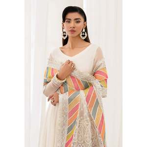 Embroidered Chiffon Three-Quarter Sleeve <b>Top</b> for Spring/Summer - Product Image 4