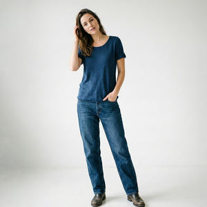 Camiseta Informal de Manga Larga con Cuello Redondo de Viscosa para Mujer - Product Image 1