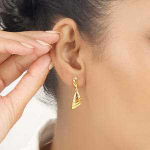 Boucles d'oreilles pendantes Sunlit Fronds Gold - Product Image 2