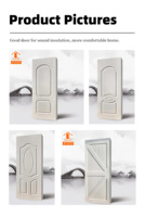 Porte intérieure moderne en polymère moulé pour entrepôt, avec matériau MDF ignifuge, ouverture latérale coupe-vent, garantie 1 an