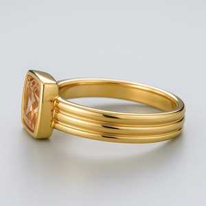 Anillo de morganita de oro de 14 quilates de alta calidad, diseño elegante para regalos de bodas de compromiso para mujeres - Product Image 2