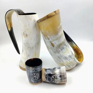 In Dual <b>Coloured</b> Buffalo Horn <b>Drinking</b> Mugs, Buffalo Horn Shot <b>Glasses</b> and <b>Drinking</b> Horns Ideal for Viking Supply Stores - Product Image 4
