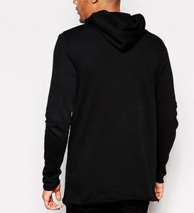 Classic Manufacturers Fitness <b>Longline</b> Stylish Mens Black Men <b>Zip</b> <b>Hoodie</b> - Product Image 4
