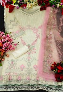 Ropa de boda y fiesta para mujeres, hermoso tendencias, imitación de Georgette, bordado, trabajo Multicolor, Salwar Kameez - Product Image 6