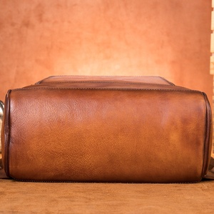 Mochila de cuero marrón personalizada de 15,6 \ "para portátil, mochila de estilo escolar delgada, diseño Hipster, regalo para él, mochila de viaje - Product Image 6