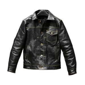 Veste en cuir pour homme, style grande taille 5XL, cuir de vache naturel, simple boutonnage, coupe ajustée, veste en cuir véritable pour homme - Product Image 2