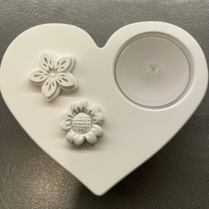 Lampe à thé en forme de coeur chandelier gypse Silicone moule bricolage résine processus béton ciment coulée décoration de la maison Silicone moule - Product Image 4