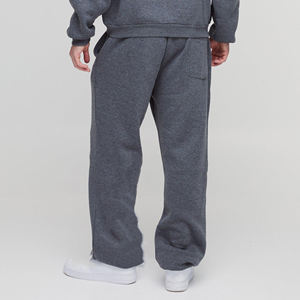 Cintura elástica de ajuste relajado de alta calidad Color sólido 100% algodón Hip Hop pantalones de chándal lavados logotipo impreso personalizado pantalones de hombre - Product Image 6