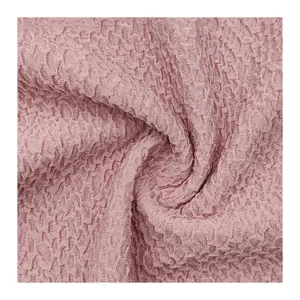 Soft Hand Feel 95% Polyester 5% Spandex 270GSM Custom Design Plain Knitted Jacquard Stretchable Crepe Fabric For Garment