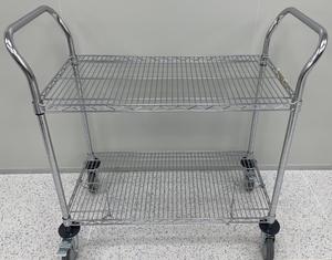 <b>Chrome</b>-Plated Wire Shelving Cart ESD Push Cart Wire Shelf Trolley - Product Image 3