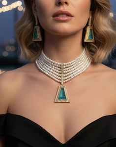 High End <b>Pearl</b> Style Indian Manufacturing Fashion Designer Necklace Set Indian Fashion Jewelry for Women and Girls' Party Wear - Product Image 5