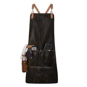 Full-Grain Customized Logo Printed <b>Leather</b> <b>Apron</b> for Woodworking and Mechanics Vintage <b>Leather</b> <b>Apron</b> for Baristas and Bartenders - Product Image 1