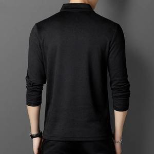 T-shirts pour hommes de haute qualité pour l'été T-shirts respirants hommes chemise thermique mince nouveau col en v à manches longues élastique hauts confortables - Product Image 3