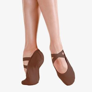 Zapatos de ballet suaves de cuero genuino para mujeres y niñas Zapatillas de baile de lona elástica - Product Image 1