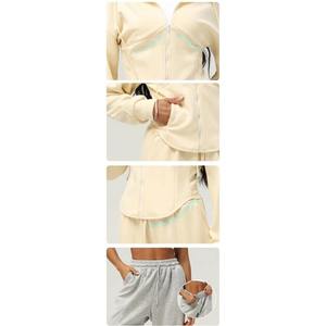 Sudaderas de punto de invierno con capucha para mujer, jersey de manga larga liso impermeable, Tops con bolsillos, moda de poliéster/algodón - Product Image 6