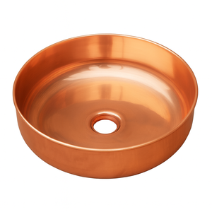 Évier artisanal sur mesure en cuivre patiné et laiton brossé |   Lavabo sur pied de luxe moderne pour salle de bain/toilettes, haut de gamme - Product Image 1
