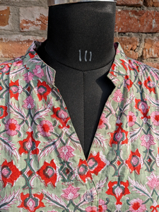 Estampado a mano | Verano | Vestido de algodón | Estampado floral | Hecho a mano - Product Image 2
