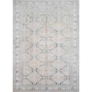 Tapis en laine ivoire vintage Pae-539 à motif géométrique noué à la main pour la décoration de la maison, salon, couloir, tapis rectangulaire pour adolescents - Product Image 1