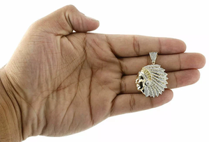 Pendentif Hip-Hop pour Homme en Diamant Créé 2CT Round Cut Lab Finition Or Deux Tons 14K - Product Image 4