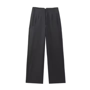 Pantalon décontracté homme nouvelle mode automne vintage mi-long anti-plis respirant avec fermeture éclair arrière en tissu 100% coton laminé multi-poches - Product Image 5