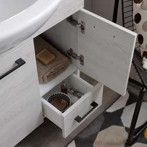 Modern 85cm White Oak Floor-Standing Bathroom Vanity with <b>Mirror</b> Ravenna <b>Wall</b> Unit <b>Set</b> - Product Image 4