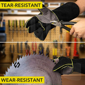 Gants de soudage en cuir de vachette fendu de haute qualité en cuir résistant à la chaleur soudeurs gants de protection des mains de sécurité du Pakistan - Product Image 6