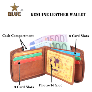 Dompet kulit ritsleting pemblokir RFID dengan lapisan poliester desain panjang pendek - Product Image 2