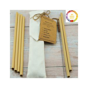 Pailles à boire en bambou biologique de longue durée fabriquées au Vietnam pour les cocktails de jus et un usage quotidien à la maison ou en déplacement - Product Image 4
