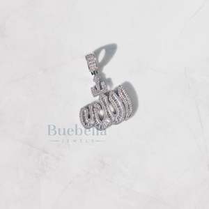 Venta al por mayor Baguette Allah Moissanite diamante colgante personalizado 925 Plata VVS Iced Out hombres mujeres collar Hip Hop colgante - Product Image 3