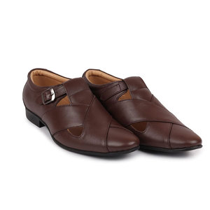 Sandales en cuir véritable pour hommes, couleur unie, 100% PU, nouvelle collection - Product Image 3