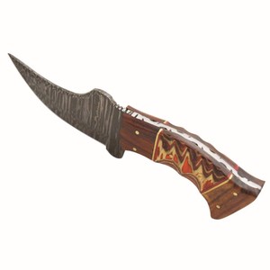 Cuchillo de bolsillo para caza y acampada al aire libre, cuchillo de hoja fija con funda de cuero y Mango antideslizante, precio al por mayor - Product Image 5