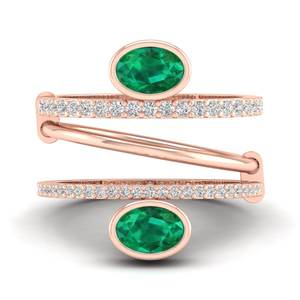 Bague de fiançailles REYES sur mesure en or massif 14K 18K avec moissanite certifiée GRA, bijoux fins pour femmes, pierre précieuse émeraude naturelle - Product Image 5