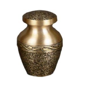 High Quality Brass Cremation <b>Keepsake</b> Urns With Engraving Black And Gold Finished <b>For</b> Human <b>Ashes</b> Funeral Supply - Product Image 2