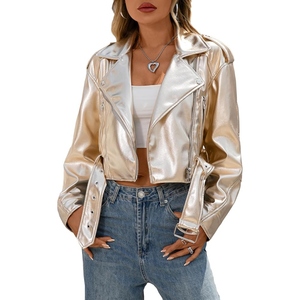 Chaqueta de Motociclista de Piel de Oveja Auténtica para Mujer, Abrigo de Cuero de Motociclista a la Moda, Prenda de Montar de Tacto Suave - Product Image 6