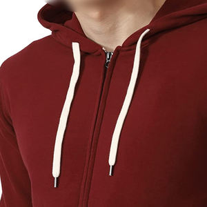 Pull-over athlétique décontracté à capuche pour hommes personnalisé en relief solide 100% coton hiver à manches longues tissu polaire léger pour le sport - Product Image 3