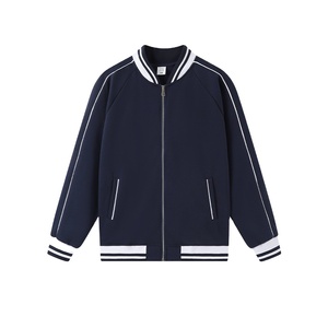 แจ็คเก็ตเบสบอลสไตล์วิทยาลัยสำหรับผู้ชาย คุณภาพสูง ผลิตจากผ้าโพลีเอสเตอร์ผสมคอตตอน รับสกรีนโลโก้ รุ่นปี 2025 - Product Image 3