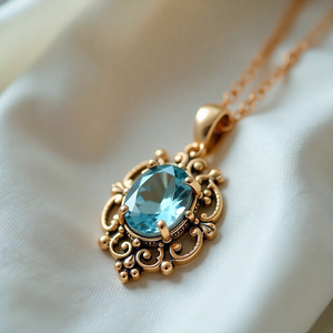 Venta caliente al por mayor Collier 925 joyería de plata esterlina Topacio Azul cristal Heal colgante collares - Product Image 1