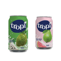 OEM Pure Fruit Juice Drink 330ml Can Vietnam TROPI Brand Wholesale Muestra gratis Diseño Etiqueta privada aceptada