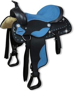 Selle de cheval western en cuir de vache FREEMAX sans arçon synthétique avec arçon en plastique, couleur et taille personnalisables, 10 à 16 pouces - Product Image 4