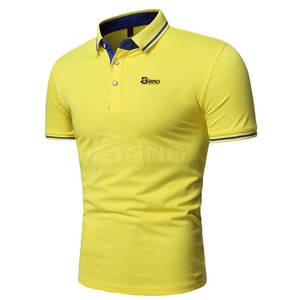 Recién llegado, camiseta Polo de secado rápido para hombre, diseño único de talla grande con patrón sólido hecho de algodón/fibra de bambú - Product Image 1