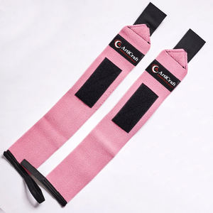 Muñequeras Deportivas Ajustables y Transpirables de Poliéster Elástico con Logotipo Personalizado para Gimnasio, Fitness y Levantamiento de Pesas, Color Negro - Product Image 2