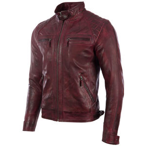 Blouson de moto unisexe en cuir véritable coupe-vent, vente en gros, marque privée disponible 2026 - Product Image 3