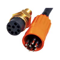 Connecteurs sous-marins circulaires micro femelle 8PIN IP69K connecteur humide enfichable de cloison étanche pour cuivre d'alimentation