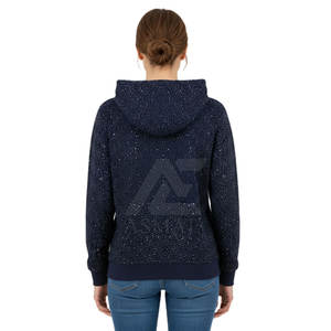 Sudadera con Capucha Personalizada para Mujer, con Pedrería, Informal, Brillante, con Cristales, Manga Larga, Estilo Urbano - Product Image 6