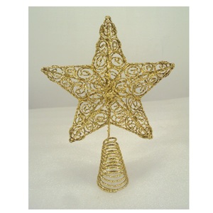 Gold Glitter Metal Star Christmas <b>Tree</b> <b>Topper</b> For Table Top X Mas Decoration - Product Image 2